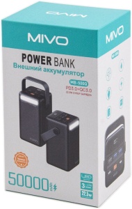 Купить Внешний аккумулятор с фонариком Mivo MB-500Q Powerbank 50000 Mah 22.5W