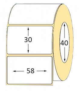 Xprinter Thermal Label Sticker Roll Eco, 58*30мм, втулка 40мм, 900шт 