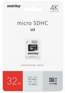 Купить Карта памяти SmartBuy microSDXC 32GB Class 10 U3 Pro