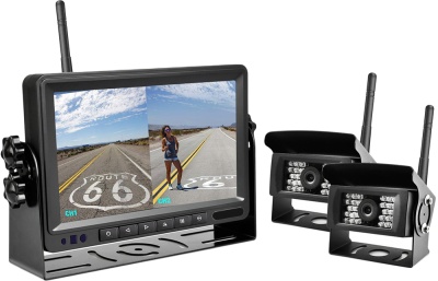  7” LCD Wireless Reversing Monitor + 2 Wireless Backup Cameras KIT YWD-W1