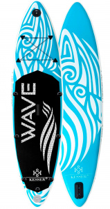 Купить Сап доска для плавания и серфинга с насосом и рюкзаком Kesser Inflatable SUP Board 366*75*15 Wave Light Blue 