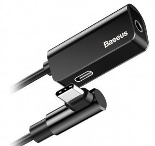 Купить Переходник Baseus Type-C Male To Type-C Female +3.5MM Female Adapter L45 Black (CATL45-01)