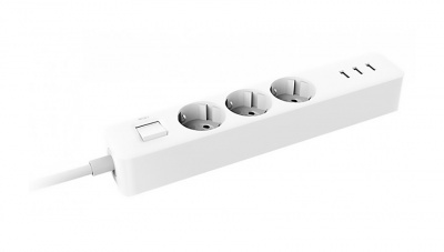 Купить Удлинитель Xiaomi Mi Power Strip (3 розетки +3 USB порта) (XMCXB04QM) White
