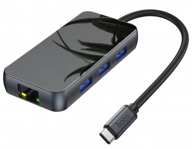 Type-C хаб HOCO HB16 Easy expand (USB3.0-3+HDMI+PD+RJ45)