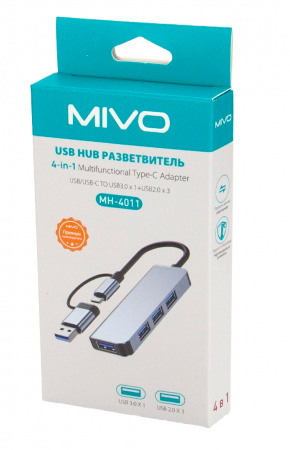 Купить Мультифункциональный разветвитель Mivo MH-4011 USB HUB 4 in 1 