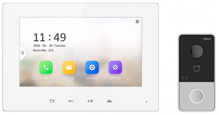 Купить Комплект IP видеодомофона (вызывная панель + монитор) HiWatch DS-D100IKF