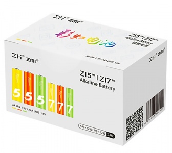 Купить Батарейки алкалиновые Xiaomi ZMI Rainbow ZI5/ZI7 (12шт.АА+12шт.ААА)