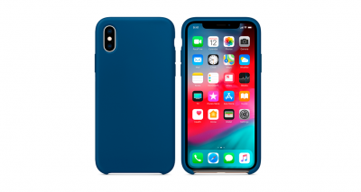 Чехол для iPhone XS Max Silicon case Apple WS синий