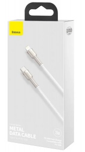Купить Кабель Baseus Cafule Series Metal Data Cable Type-C to iP PD 20W 1m White (CATLJK-A02)