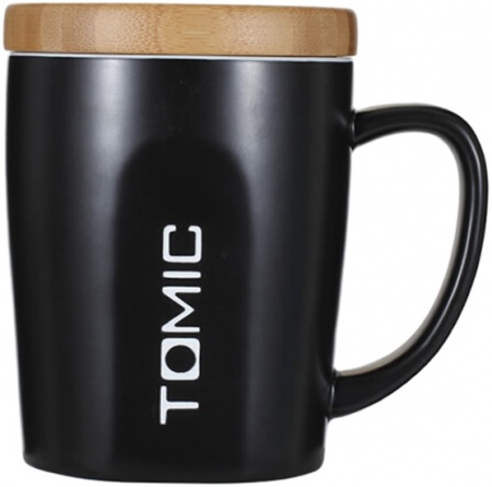 Купить Керамическая кружка с бамбуковой крышкой Xiaomi TomicCeramic Cup With Bamboo Cover Black (TCL1314)