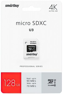 Купить Карта памяти SmartBuy microSDXC 128GB Class 10 U3 Pro