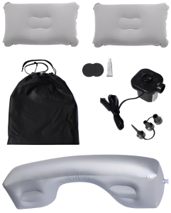 Купить CARCAM Inflatable Auto Airbed, Two Pillows, Auto Air Pump, Repair Kit, 175x155 cm. (CCMTE134) Gray