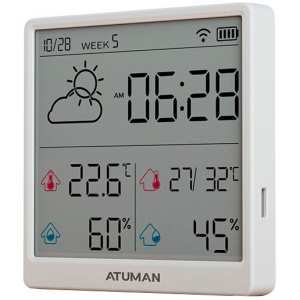 Купить Xiaomi AtuMan Intelligent Temperature and Humidity Clock TH3 White