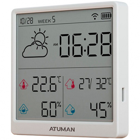 Купить Xiaomi AtuMan Intelligent Temperature and Humidity Clock TH3 White