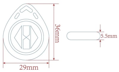 Купить Ключ-Брелок перезаписываемый (T5577) Blue