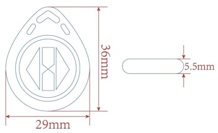Купить Ключ-Брелок перезаписываемый (T5577) Blue