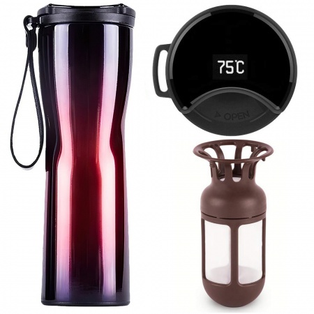 Купить Термокружка Xiaomi Kiss Kiss Fish Moka Smart Cup Oled 430ml Red Blue