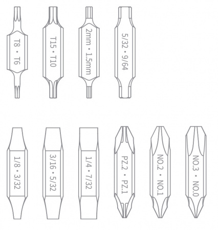 Купить Набор бит Xiaomi NexTool Bit Kit (NE20296) for Flagship Captain (NE20214) and Pocket Tool E1 (NE20287) (NE20296)