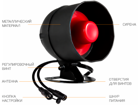 Купить CARCAM Tuya Wi-Fi Big Sound Outdoor Siren 105WT