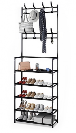 Купить Вешалка напольная New Simple Floor Clothes Rack With Shelves for Shoes XMJ60 4 Layer Black