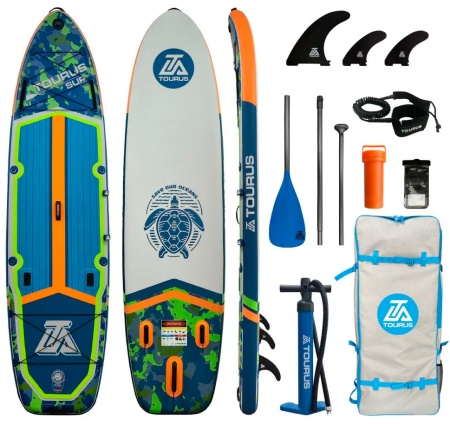 Купить Tourus Inflatable SUP Board 350×91.5×15cm Camouflage Blue and Green, TS-AB01