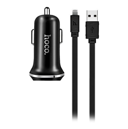 Купить АЗУ 2USB 2.1A для Lightning 8-pin Hoco Z1i Черный (iPhone)