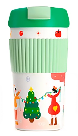 Купить Термокружка Xiaomi Kiss Kiss Fish Rainbow Cartoon 490ml Green White