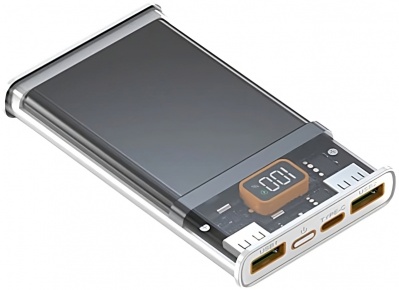 Power Bank Transparent 20000mAh Silver