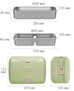 Купить Ланч бокс с подогревом Xiaomi Liven Fun Portable Cooking Electric Lunch Box (FH-18)