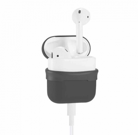 Купить Чехол AirPods Silicon Case - темно-серый