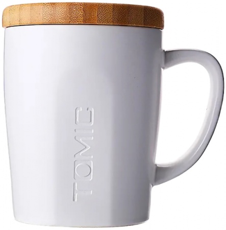 Купить Керамическая кружка с бамбуковой крышкой Xiaomi TomicCeramic Cup With Bamboo Cover White (TC1316U)