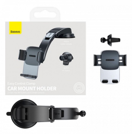 Купить Автомобильный держатель Baseus Easy Control Clamp Car Mount Holder Black (SUYK000001)