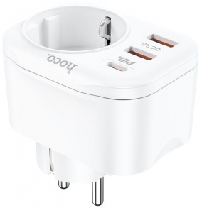 Купить Сетевой фильтр Hoco NS3 2xUSB QC3.0, 18W + Type-C PD20W White