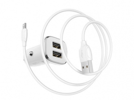 Купить АЗУ 2USB 2.4A для micro USB Borofone BZ12m Белый